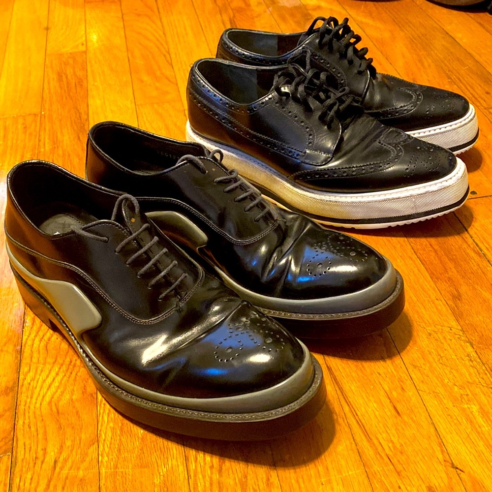 Prada Black and White Men's Shoes